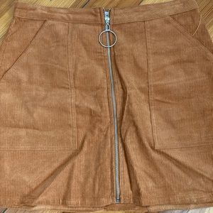 Corduroy zipper mini skirt NWT